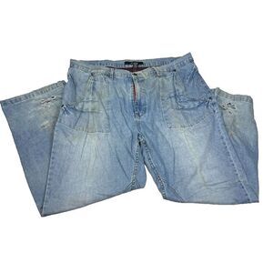 Vintage Sean John Jeans Mens 38x35 Baggy Wide Leg Skater Raver 90s Y2K Jnco Dark